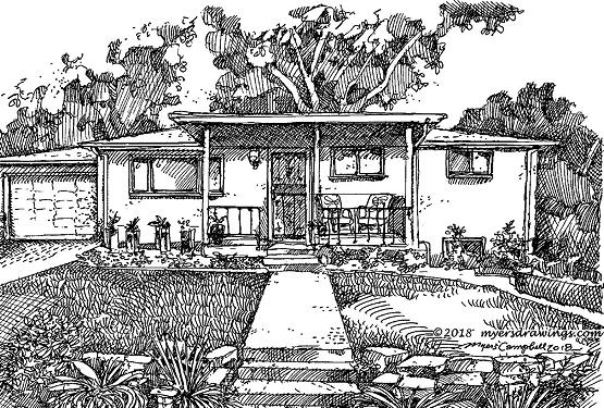 Myers Campbell cabin sketch