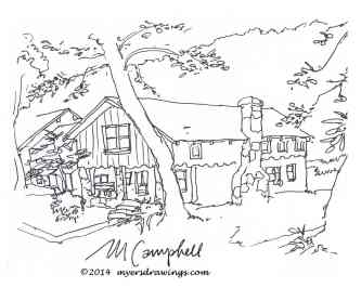 Myers Campbell line drawing house